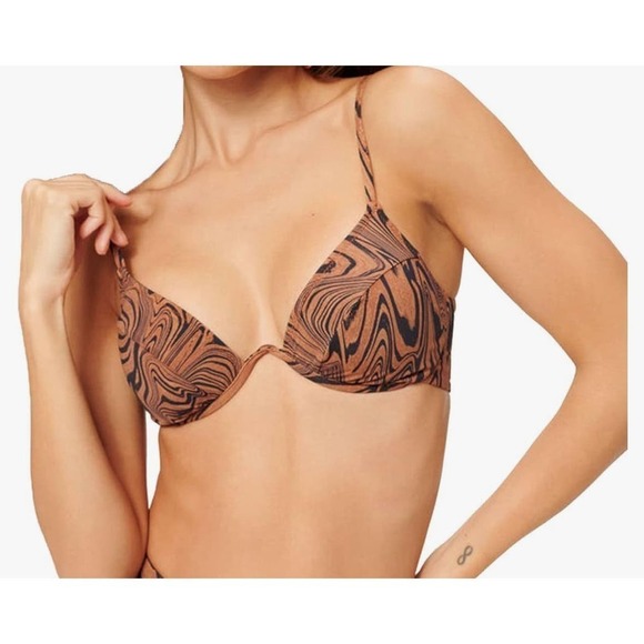 NWT Good American showoff curve top -chai swirl size 2 (M) - Picture 2 of 6